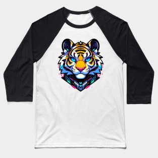 Cyberpunk Neon Furry Anthro Tiger Baseball T-Shirt